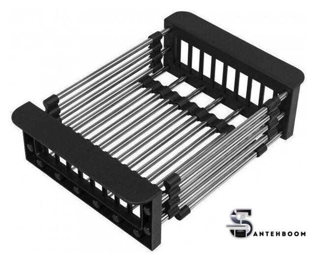 Кухонная мойка ALLBA 450x500 Black PVD Decor (коландер, дозатор) - Изображение №4 — Интернет-магазин santehboom.by