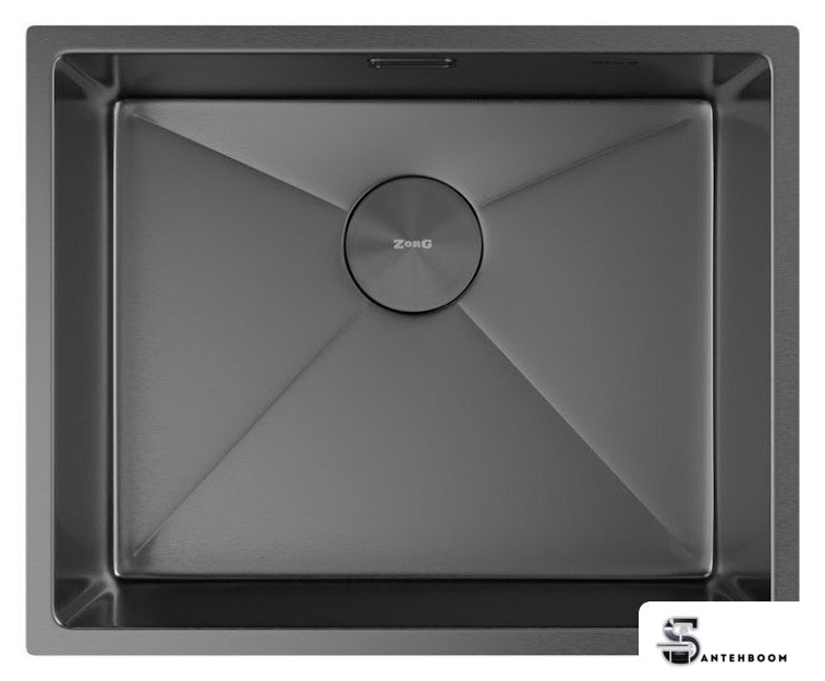 Кухонная мойка ZorG Zerox 54 U / IF PVD Gunblack - Изображение №3 — Интернет-магазин santehboom.by
