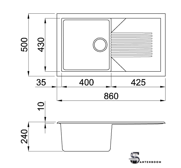 Кухонная мойка Elleci Tekno 400 White 96 - Изображение №2 — Интернет-магазин santehboom.by