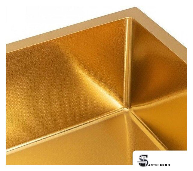 Кухонная мойка ALLBA 450x500 Gold PVD Decor (коландер, дозатор) - Изображение №3 — Интернет-магазин santehboom.by