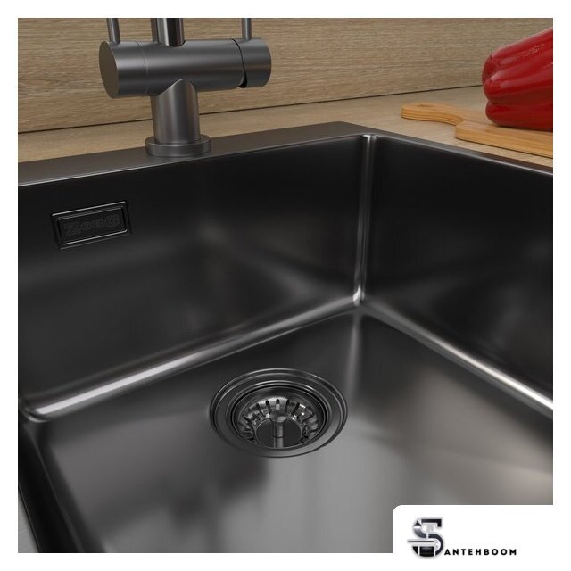 Кухонная мойка ZorG ZRN 5045 Premium PVD Gunblack - Изображение №4 — Интернет-магазин santehboom.by