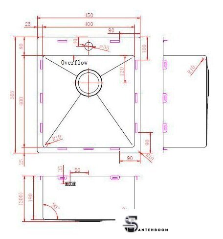 Кухонная мойка ZorG ZRN 5045 Premium PVD Gunblack - Изображение №3 — Интернет-магазин santehboom.by