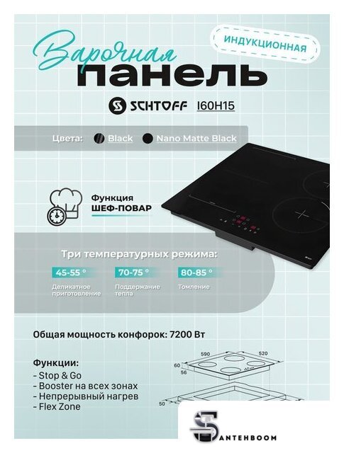 Варочная панель Schtoff I60H15 Nano Matte Black - Изображение №4 — Интернет-магазин santehboom.by