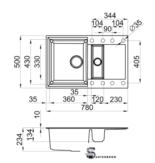 Кухонная мойка Elleci Easy 325 Aluminium 79 - Изображение №2 — Интернет-магазин santehboom.by
