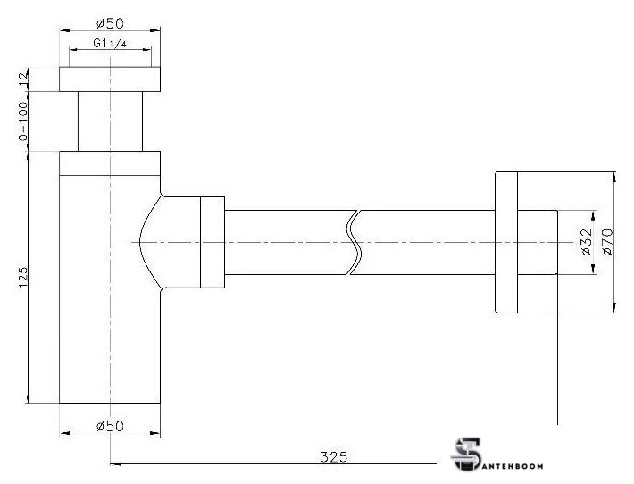 Сифон Raglo R600.20.08 - Изображение №2 — Интернет-магазин santehboom.by