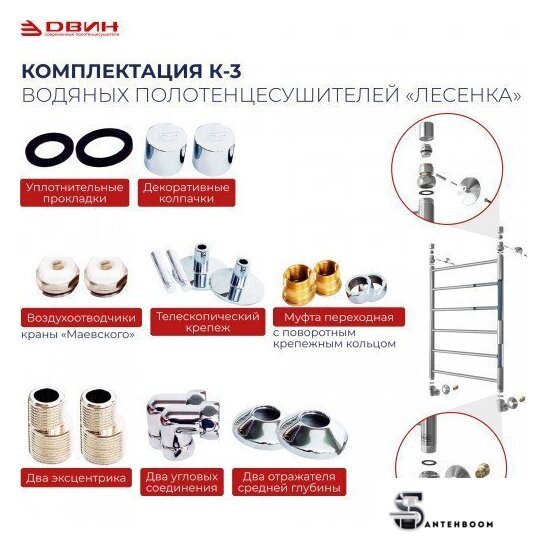 Полотенцесушитель Двин FJ 80/50 (черный матовый) - Изображение №3 — Интернет-магазин santehboom.by
