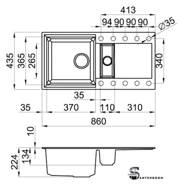 Кухонная мойка Elleci Easy 425 Bianco Antico 62 - Изображение №2 — Интернет-магазин santehboom.by