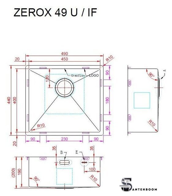 Кухонная мойка ZorG Zerox 49 U / IF Steel - Изображение №4 — Интернет-магазин santehboom.by