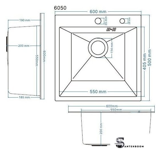 Кухонная мойка Schtoff Best Decor Silver 6050 + коландер металл K-1 BLACK + дозатор SD-1 SILVER - Изображение №5 — Интернет-магазин santehboom.by