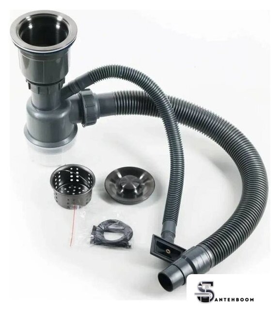 Кухонная мойка Schtoff Best Decor Silver 6050 + коландер металл K-1 BLACK + дозатор SD-1 SILVER - Изображение №4 — Интернет-магазин santehboom.by