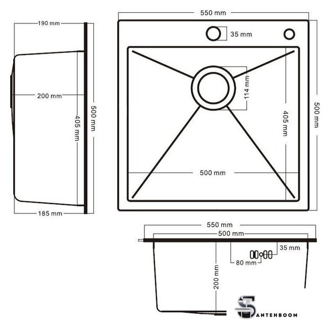 Кухонная мойка Schtoff Best Premium Silver 5550 - Изображение №4 — Интернет-магазин santehboom.by