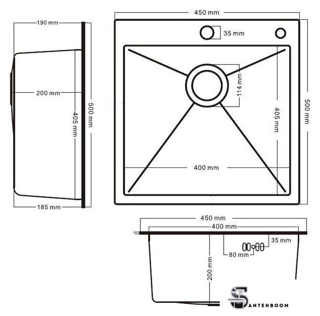 Кухонная мойка Schtoff Best Decor Black 4550 - Изображение №4 — Интернет-магазин santehboom.by