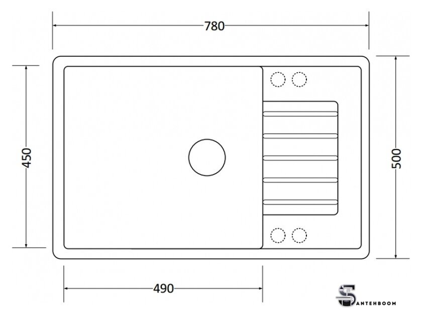 Кухонная мойка ZorG Dello 78 (белый камень) - Изображение №2 — Интернет-магазин santehboom.by