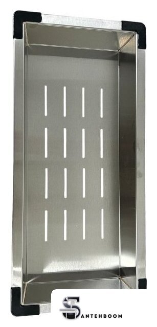 Кухонная мойка Schtoff Best Decor Silver 5550 + коландер металл K-1 BLACK + дозатор SD-1 SILVER - Изображение №3 — Интернет-магазин santehboom.by