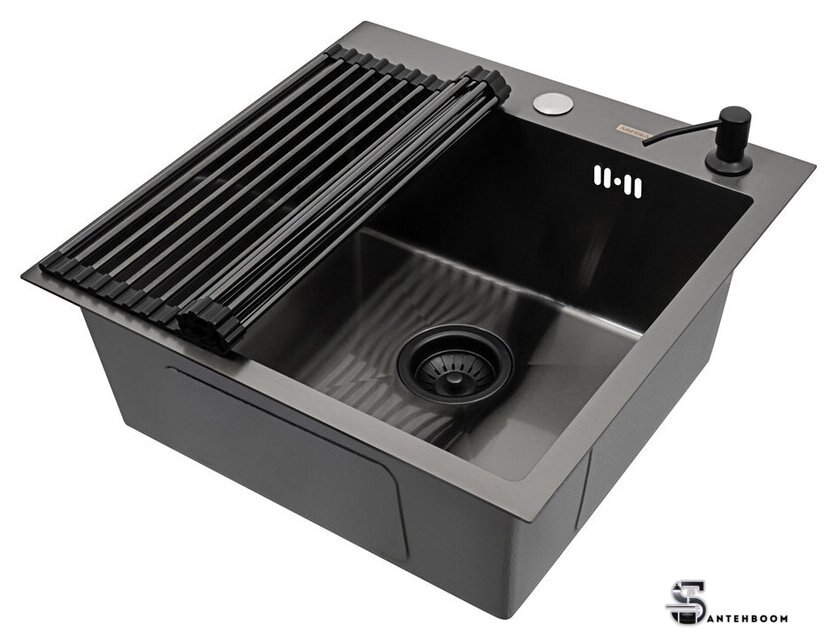 Кухонная мойка ARFEKA ECO AR мойка 500*500, роллер-мат, дозатор Black - Изображение №1 — Интернет-магазин santehboom.by