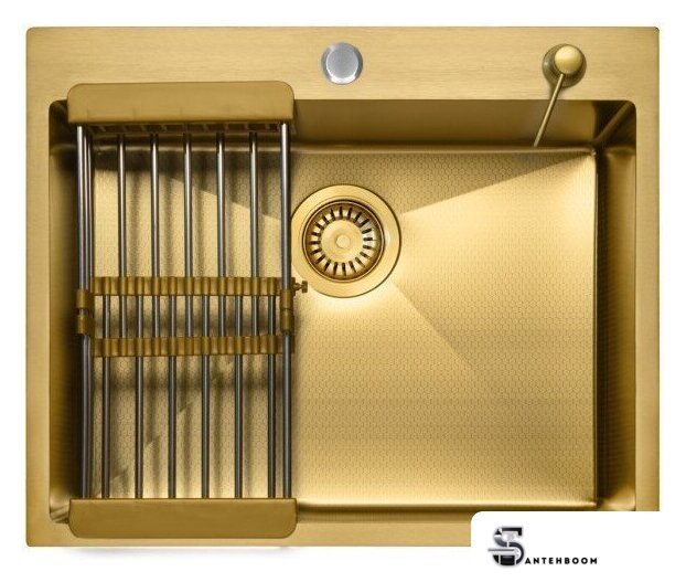 Кухонная мойка Diamond 600*500, коландер, дозатор GOLD DECOR - Изображение №2 — Интернет-магазин santehboom.by
