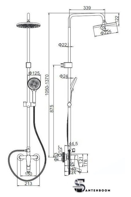 Душевая система  Ledeme H61B L2461B - Изображение №2 — Интернет-магазин santehboom.by