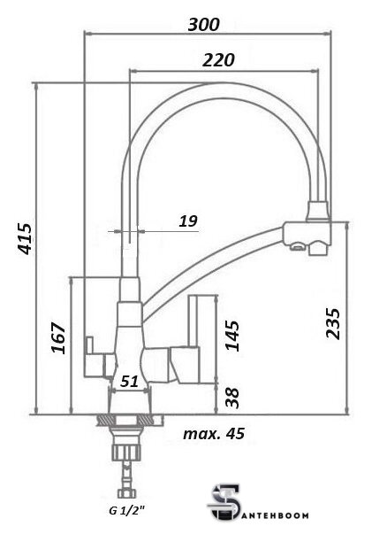 Смеситель Gerhans KK4855A-2 - Изображение №3 — Интернет-магазин santehboom.by