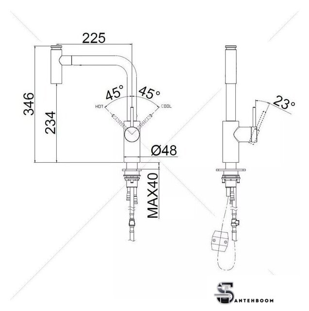 Смеситель Wisent W6055-19 - Изображение №5 — Интернет-магазин santehboom.by