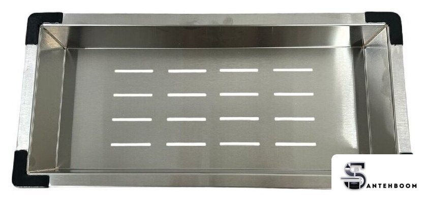 Кухонная мойка Schtoff Best Decor Silver 4550 + коландер металл K-1 BLACK + дозатор SD-1 SILVER - Изображение №2 — Интернет-магазин santehboom.by