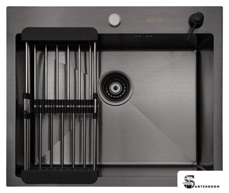 Кухонная мойка ARFEKA ECO AR мойка 600*500, коландер, дозатор BLACK - Изображение №3 — Интернет-магазин santehboom.by