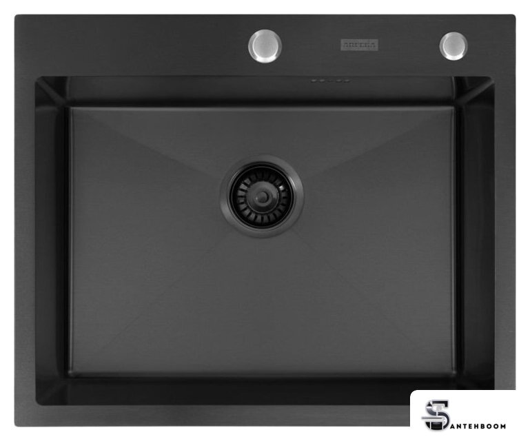 Кухонная мойка ARFEKA ECO AR мойка 600*500, коландер, дозатор BLACK - Изображение №4 — Интернет-магазин santehboom.by