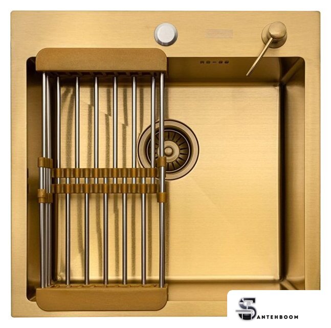 Кухонная мойка ARFEKA ECO AR мойка 500*500, коландер, дозатор GOLD - Изображение №3 — Интернет-магазин santehboom.by