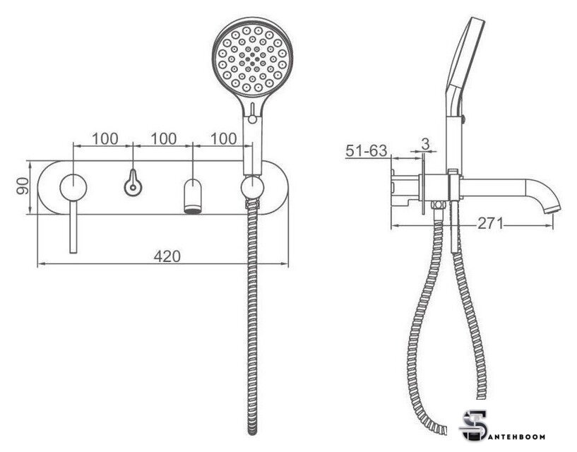 Смеситель Gappo G3306-3 - Изображение №2 — Интернет-магазин santehboom.by