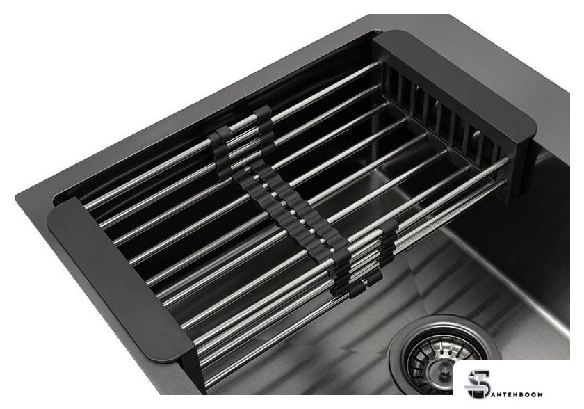 Кухонная мойка ARFEKA ECO AR мойка 500*500, коландер, дозатор BLACK - Изображение №6 — Интернет-магазин santehboom.by