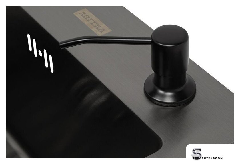 Кухонная мойка ARFEKA ECO AR мойка 500*500, коландер, дозатор BLACK - Изображение №5 — Интернет-магазин santehboom.by