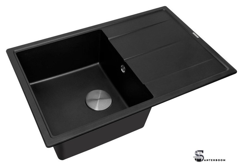 Кухонная мойка ZorG Rock 78 Premium black metallic - Изображение №1 — Интернет-магазин santehboom.by