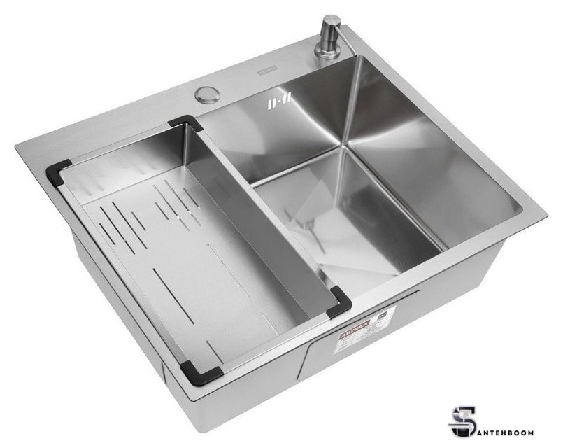 Кухонная мойка ARFEKA Eco AR мойка 600*500, коландер G, дозатор Satin Decor Millet - Изображение №1 — Интернет-магазин santehboom.by