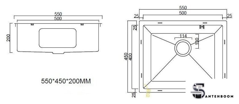 Кухонная мойка ARFEKA ECO AR 550*450 BLACK PVD NANO - Изображение №10 — Интернет-магазин santehboom.by