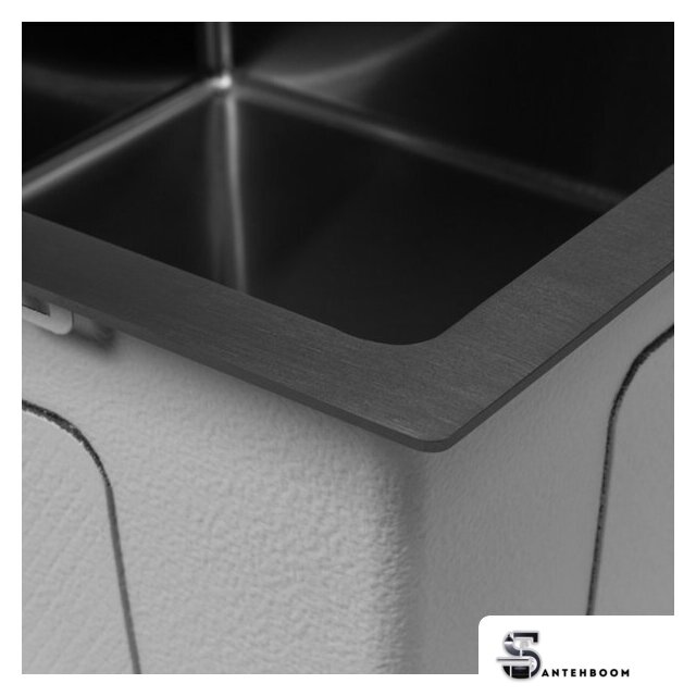 Кухонная мойка ARFEKA ECO AR 550*450 BLACK PVD NANO - Изображение №7 — Интернет-магазин santehboom.by