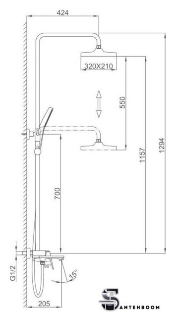 Душевая система  FRAP F2487 - Изображение №4 — Интернет-магазин santehboom.by