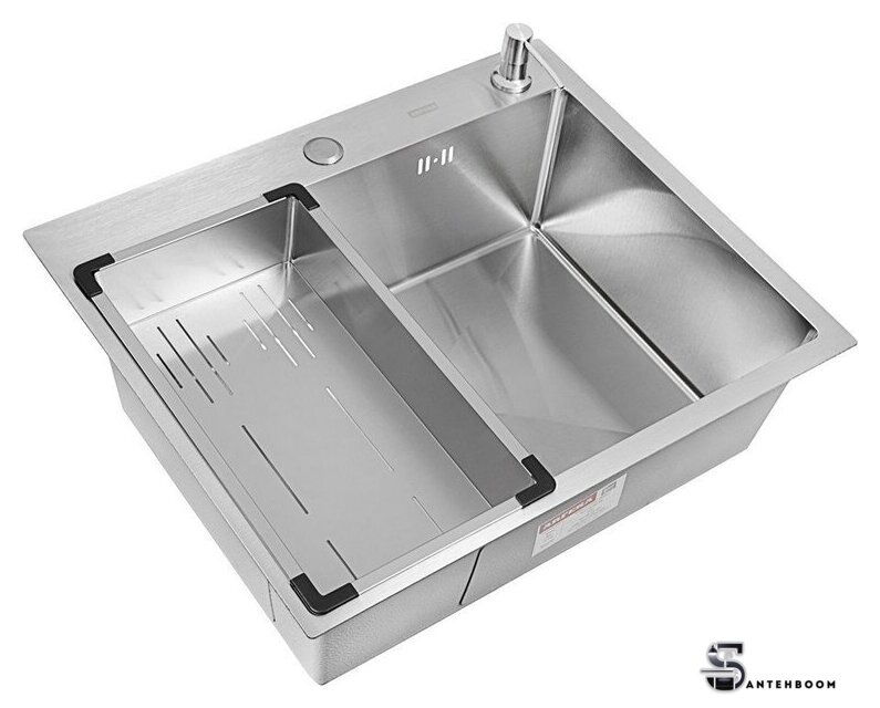 Кухонная мойка ARFEKA Eco AR мойка 600*500, коландер G, дозатор Satin - Изображение №1 — Интернет-магазин santehboom.by