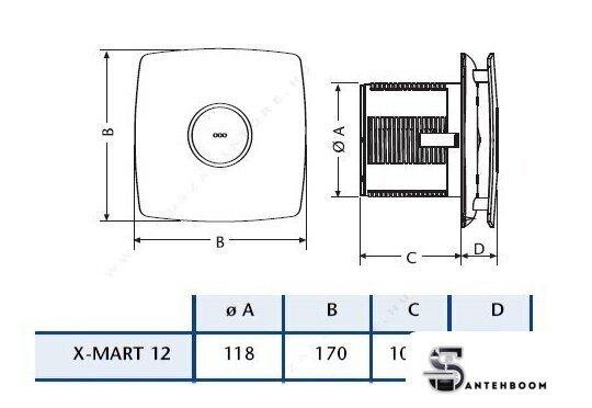 Осевой вентилятор CATA X-MART 12 T (белый) - Изображение №3 — Интернет-магазин santehboom.by