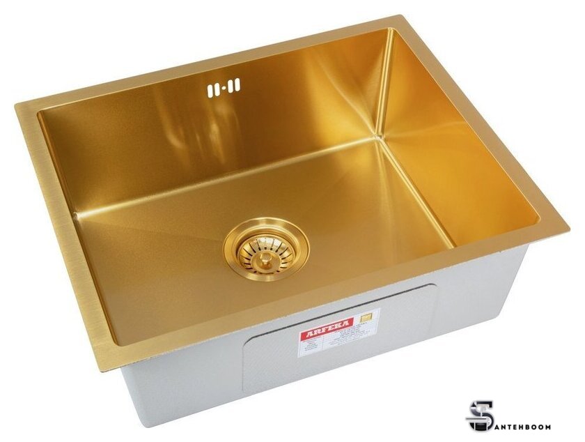 Кухонная мойка ARFEKA ECO AR 550*450 GOLD PVD NANO - Изображение №1 — Интернет-магазин santehboom.by