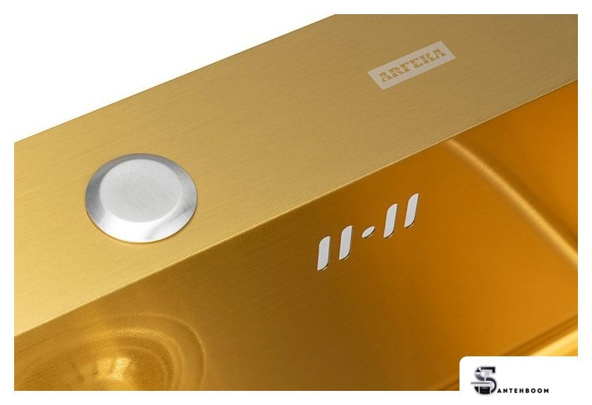 Кухонная мойка ARFEKA ECO AR 550*450 GOLD PVD NANO - Изображение №3 — Интернет-магазин santehboom.by