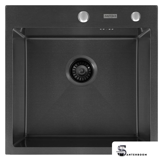 Кухонная мойка ARFEKA Eco AR 500*500 Black PVD Nano - Изображение №2 — Интернет-магазин santehboom.by