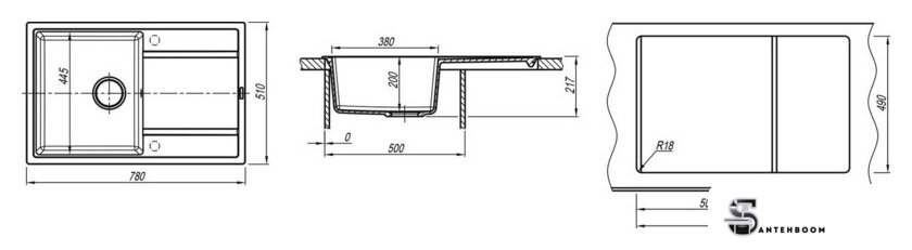 Кухонная мойка ZorG Rock 78 Premium beige - Изображение №5 — Интернет-магазин santehboom.by