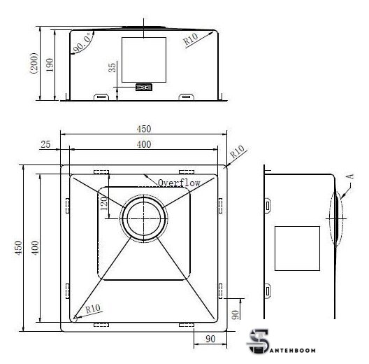 Кухонная мойка ZorG ZRN 4545 Premium PVD Gunblack - Изображение №3 — Интернет-магазин santehboom.by