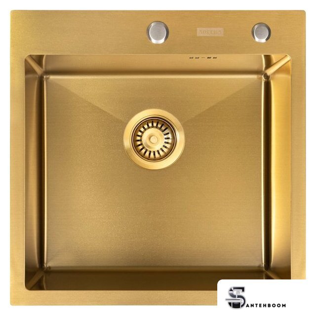 Кухонная мойка ARFEKA Eco AR 500*500 Golden PVD Nano - Изображение №8 — Интернет-магазин santehboom.by