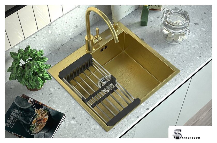 Кухонная мойка ARFEKA Eco AR 500*500 Golden PVD Nano - Изображение №6 — Интернет-магазин santehboom.by