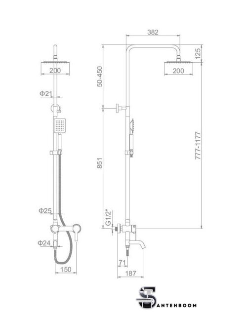 Душевая система  Ledeme L72401 - Изображение №2 — Интернет-магазин santehboom.by