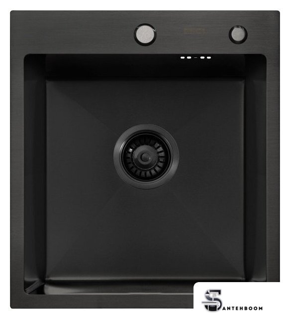 Кухонная мойка ARFEKA ECO AR 450*500 BLACK PVD NANO - Изображение №2 — Интернет-магазин santehboom.by