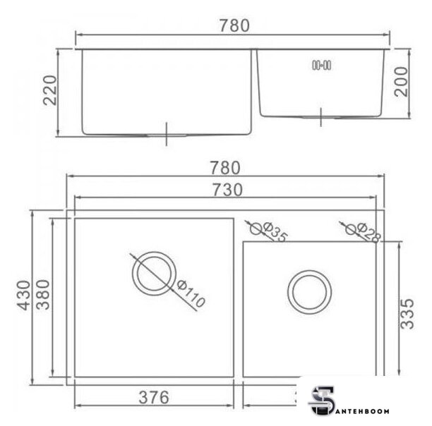 Кухонная мойка Gerhans K37843B-S (графит) - Изображение №2 — Интернет-магазин santehboom.by