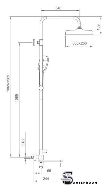 Душевая система  Gappo G2410-3 - Изображение №2 — Интернет-магазин santehboom.by
