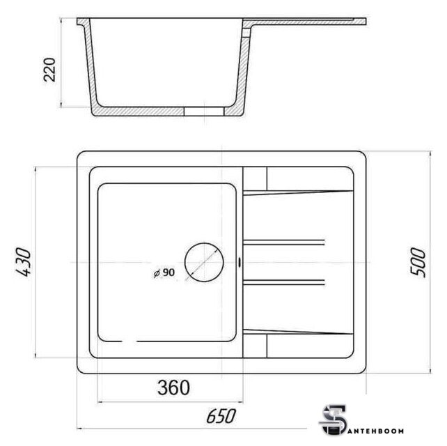 Кухонная мойка Wisent W650-25 (оникс) - Изображение №6 — Интернет-магазин santehboom.by