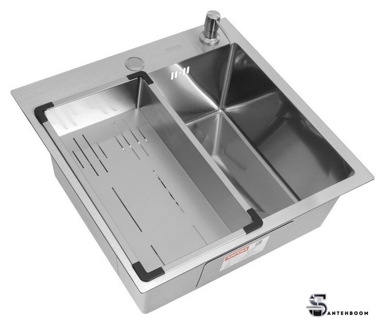 Кухонная мойка ARFEKA Eco AR мойка 500*500, коландер G, дозатор Satin Decor Millet - Изображение №1 — Интернет-магазин santehboom.by